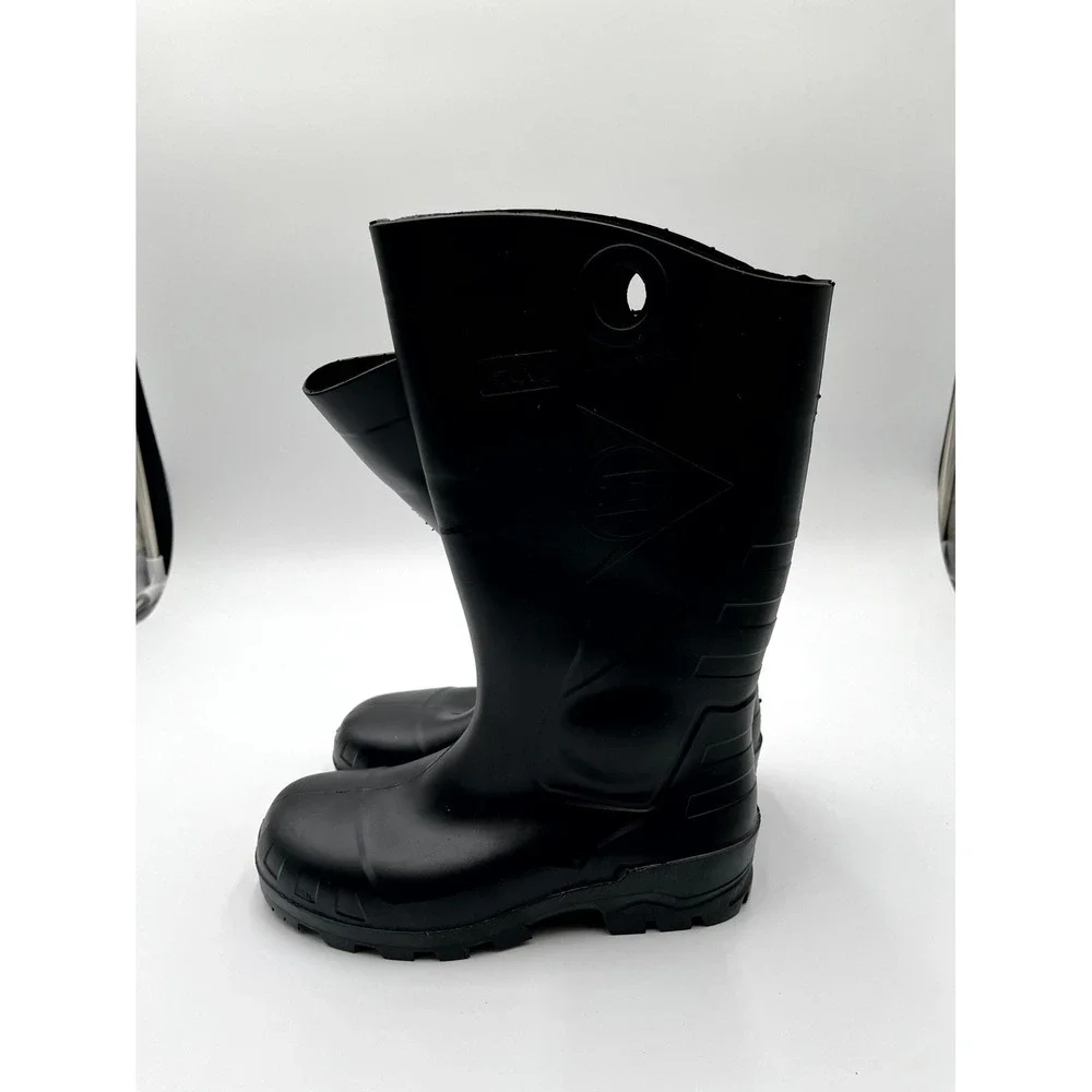 Dunlop Chesapeake Unisex M7/W9 Rain Boots Black Steel Toe Pull On Waterproof